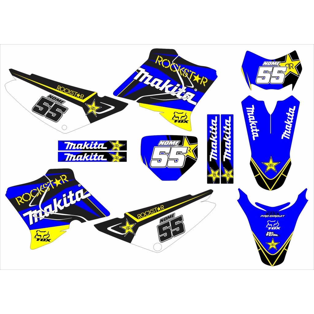 Kit Adesivo Moto Trilha Yamaha Xtz 125 0,20mm Motocross 070