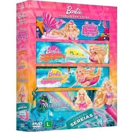 Coleção Barbie Sereias - Box com 4 DVDs - Novo Lacrado