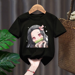 Nezuko Kamado Kimetsu no Yaiba Vermelho Estampa Criança Camisetas Crianças  Bebê Preto Harajuku Roupas Kawaii Menino Menina Tops Presente