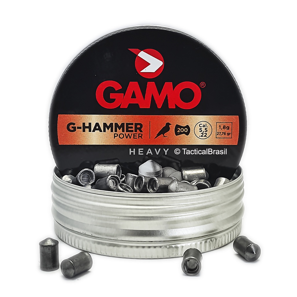 Chumbo Gamo G-Hammer Power Série Heavy 1.8GR 5,5mm Lata 200un
