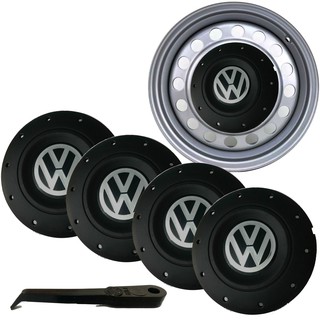 Kit Jogo Calota Centro De Roda Ferro Vw Aro 14 15 Amarok