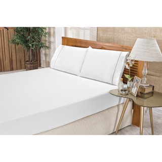Jogo De Lencol Elegance Casal 3 Pecas Percal 180 Fios Branco