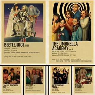 Clássico Série Filme Cartazes São Decorado Na Barra, Quarto, Sala De Estar, Café, Retro Kraft Papel Poster Adesivos De Parede