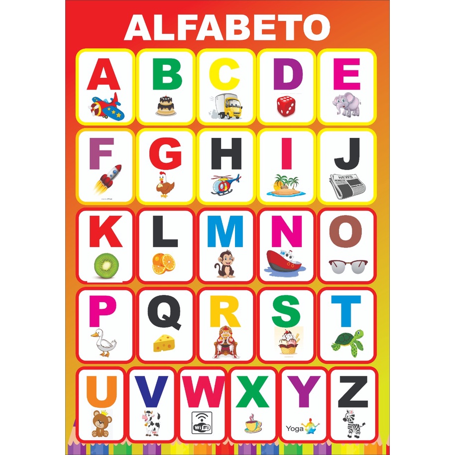 Banner Didático Infantil Escolar Alfabeto Colorido