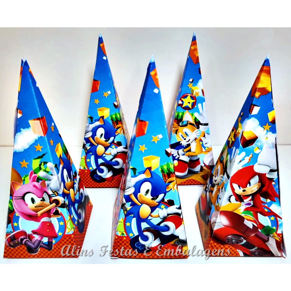 Sonic Lembrancinhas Caixa Cone Pct com 10 Unidades.