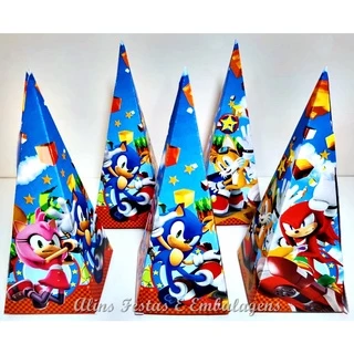 Sonic Lembrancinhas Caixa Cone Pct com 10 Unidades.