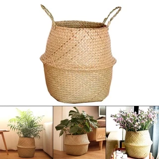 Seagrass Cesta De Vime Rattan Para Armazenamento de Roupas e Vaso de Flores