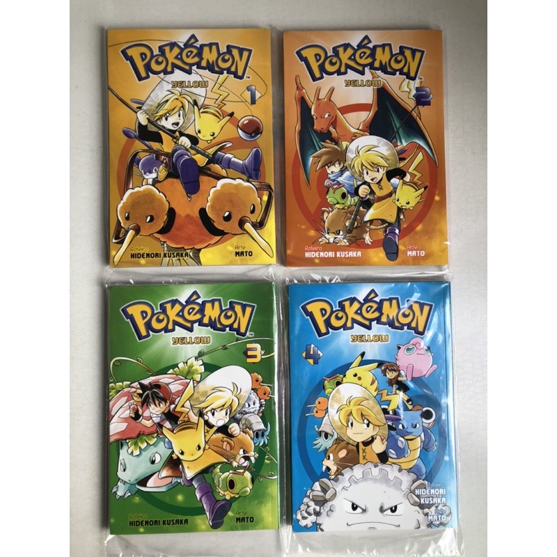 Pokémon Yellow - Coleção Completa de Mangás em 4 volumes (usados)