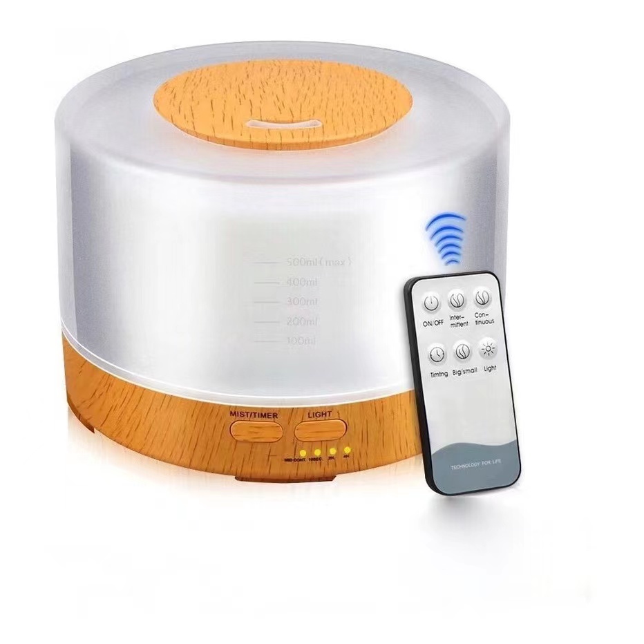 Difusor Aromatizador Aroma Diffuser Madeira com Controle e Medidor Luz ...