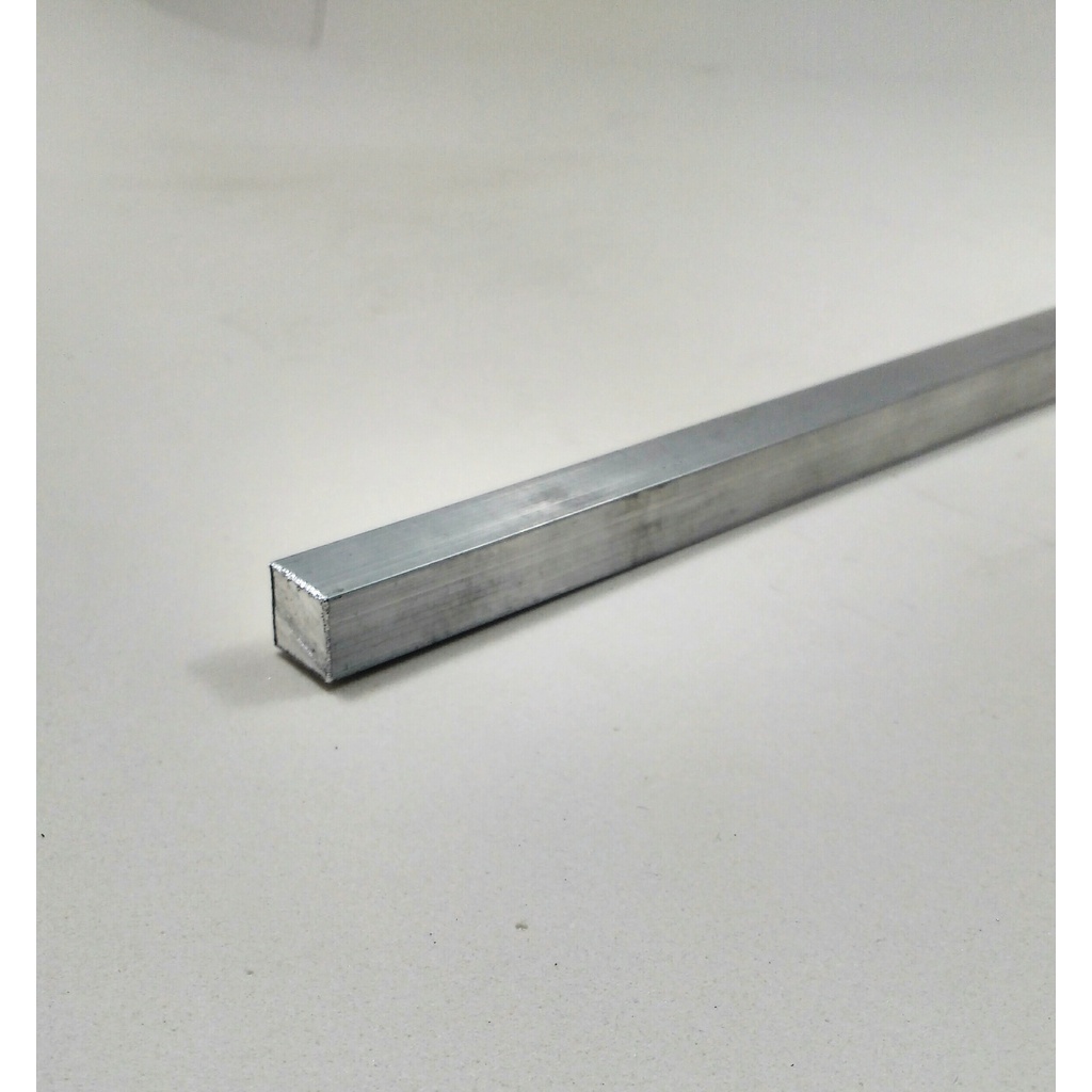 Tarugo vergalhão quadrado alumínio 3/8'' = 9,52mm Com 50cm