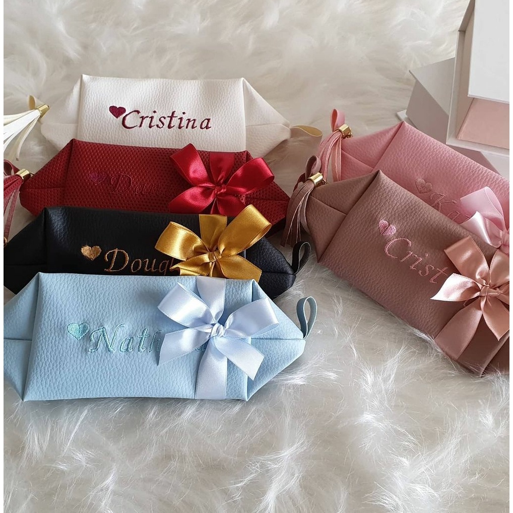 Kit 5 Necessaire Madrinha Presente, Casamento, Padrinhos, Brinde, Corporativos, Empresa, 15 anos, Debutante, Professor, Lembrança, Lembrancinha, Batizado, Com Logo, Personalizado, Personalizada