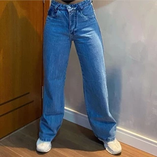 Calça Jeans Pantalona Wide Leg Sem Lycra