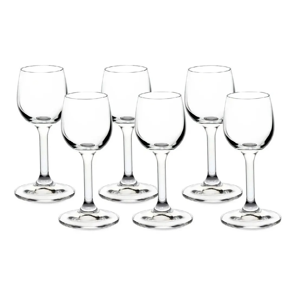 Kit Jogo 6 Mini Taças Aperitivo De Vidro Lembrancinha 55ml