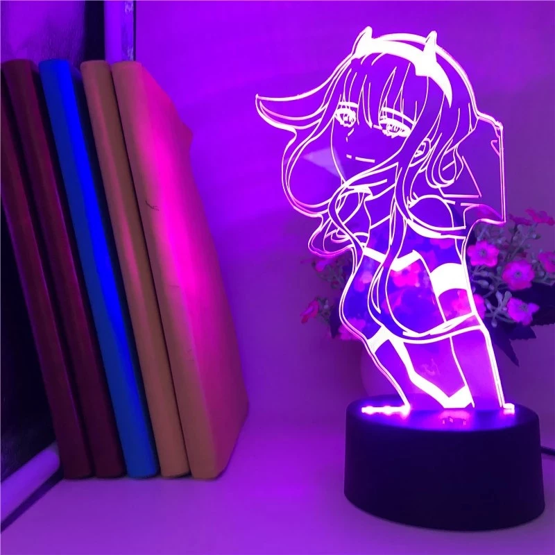 Zero Duas Figura 3d Lâmpada Luz Decoração Do Quarto Quarto Crianças Criança Meninas Luz Man @ @ G @ @ Á Presentes Darling In The Franxx