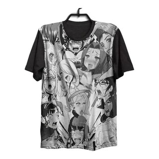 AHEGAO T Shirt Anime 3D Imprimir Homens Mulheres Pop It Hentai