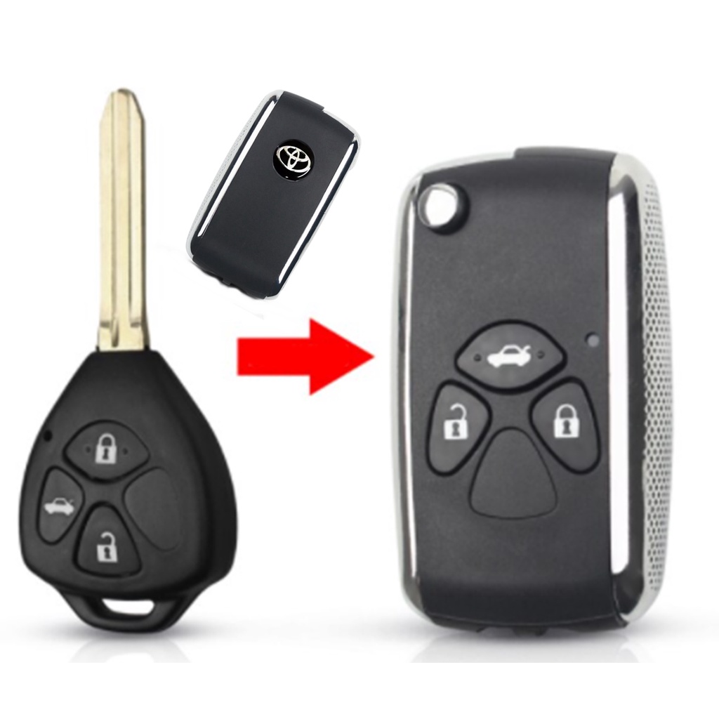 Chave Canivete Toyota 3 Botões Corolla Hylux Rav Etios Camry
