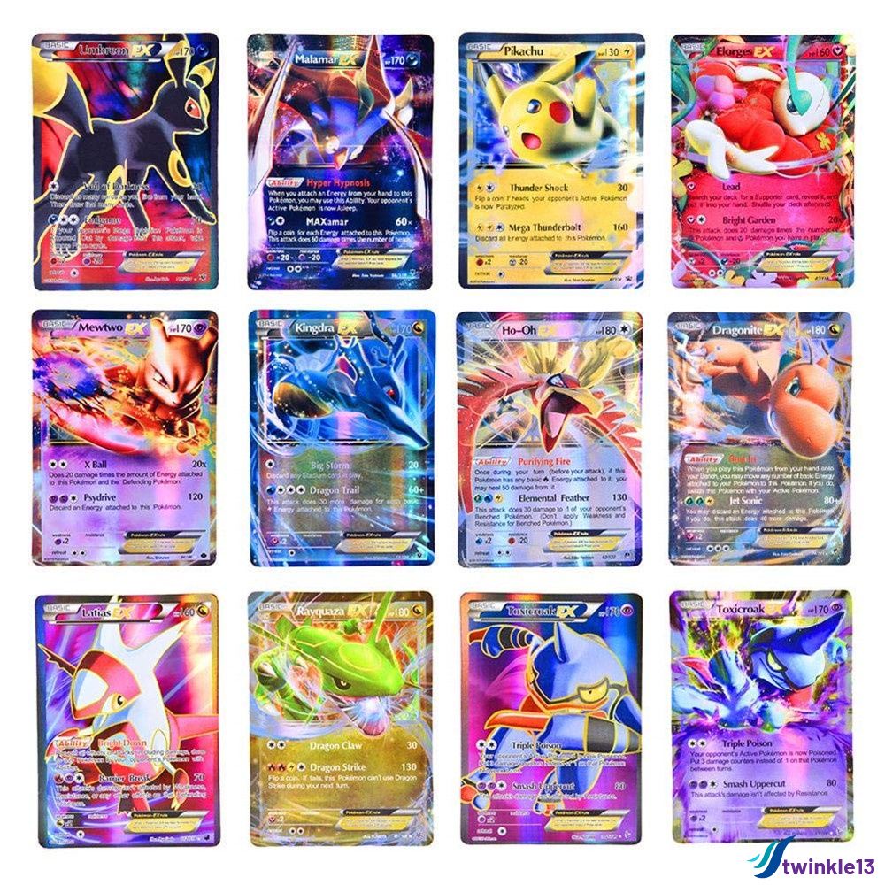 Kit 10 Cartas de jogo pokemon brinquedos mega ex versão em inglês nenhuma  repetição brilhante batalha carte negociação coleção cartão crianças  brinquedos presentes