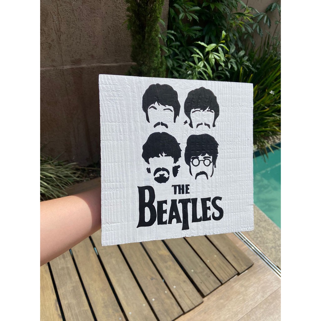 Quadro Decorativo do Beatles em Madeira Pinus | Shopee Brasil