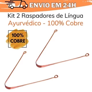 2 pçs raspador de cobre puro 100% língua limpador de higiene bucal cuidados de saúde ferramenta dental