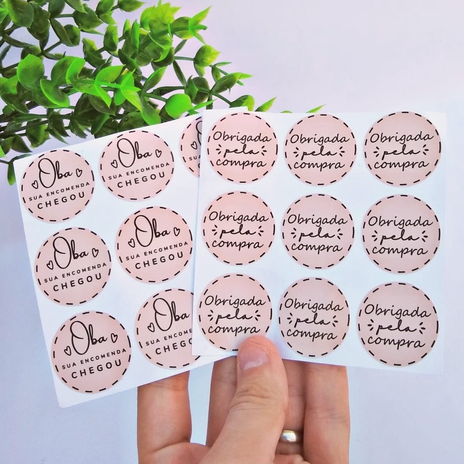 Etiqueta Adesivas Personalizadas para Embalagem 3 cm | Shopee Brasil