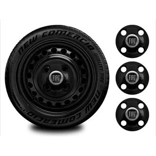 Kit Calotinha Central 4x100 Preta Fiat Palio Aro 13 14 15