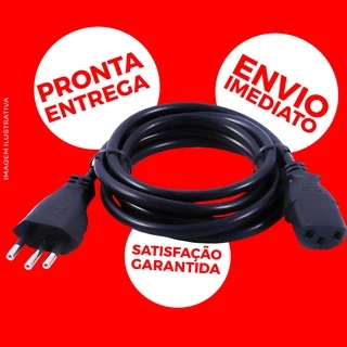 Cabo de Força PC Computador Energia Desktop Impressora Monitor 3 Padrão