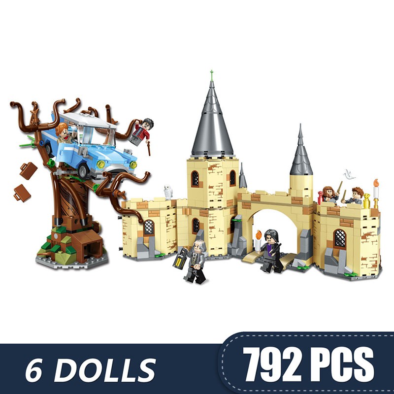 792PCS Pequenos Blocos De Construção Brinquedos Compatíveis Legoe Harry Magic Potter Hogwarts Whomping Willow Gift Para Meninas Meninos Bricolage