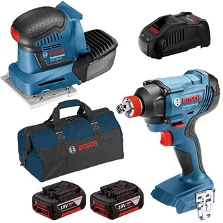 Chave de Impacto à Bateria 18V GDX 180-LI + Lixadeira Orbital à Bateria 18V GSS 18V-LI BOSCH