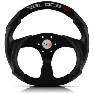 Volante Esportivo para Buggy Veloce Racing Preto e Preto Acessórios Automotivo