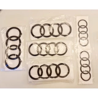 Emblema Argola Grade Tampa Audi A1 A3 A4 A5 A6 Tt Q3 Black Piano - Preto Brilhoso