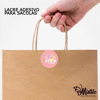 Lacre para Sacolas/Delivery - 100 unidades 4x8,5cm