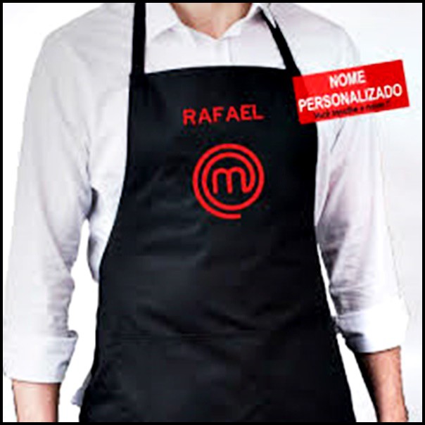 Avental Masterchef Personalizado Nome E Bolso Bordado