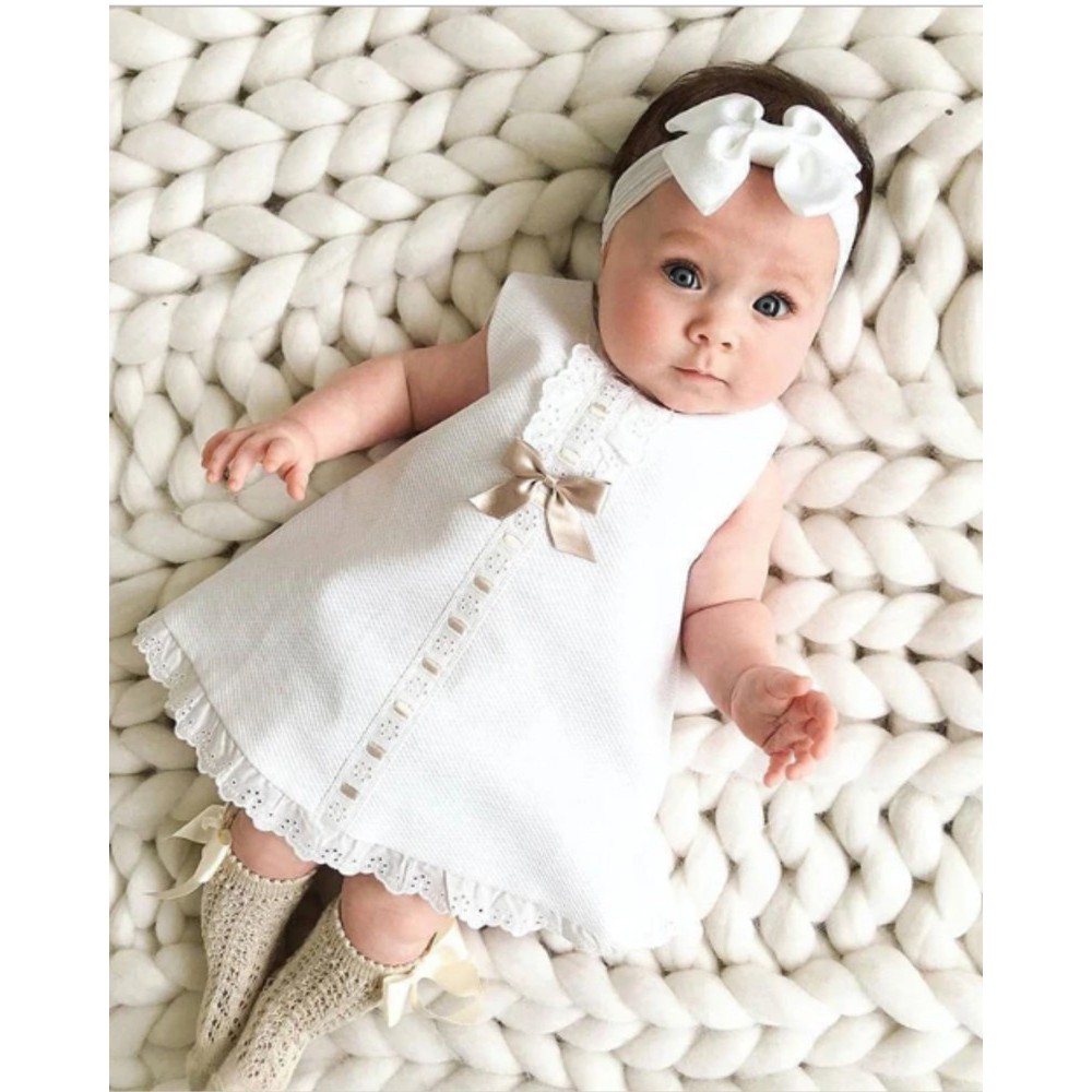 Vestido Branco Batizado Ano Novo Bebê Menina Luxo - SACOLA DO BEBÊ