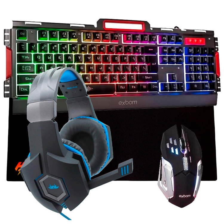 Kit Gamer Completo Headset + Teclado + MousePad + Mouse PC | Shopee Brasil