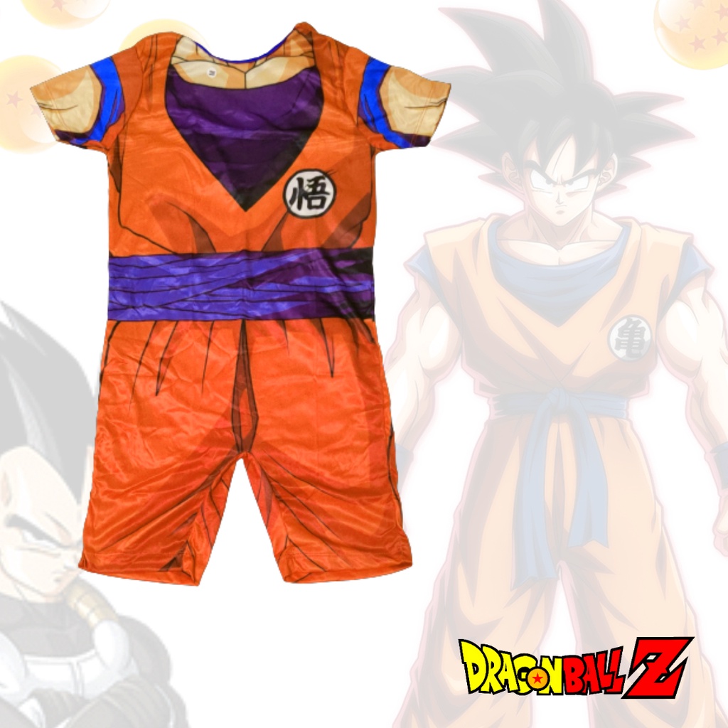 Fantasia Roupa Infantil Curta Goku Dragon Ball Com Acessório