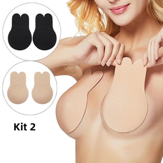 Kit 2 Sutiã Adesivo Levanta Seio Invisible Pushup tipo Orelha De Coelho