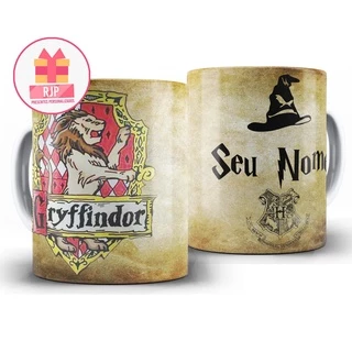 Caneca Harry Potter Personalize Casa E Nome, Grifinória, Lufa-Lufa, Sonserina, Corvinal