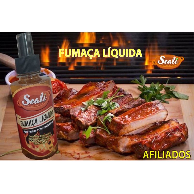Fumaça Líquida Tempero Sabor Defumado - Afiliados Seali Alimentos 200ml ...