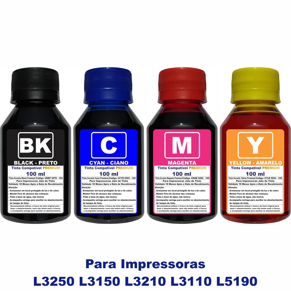 Tinta Epson 544 L3210 L3250 L3150 Kit 4 Colores Originales