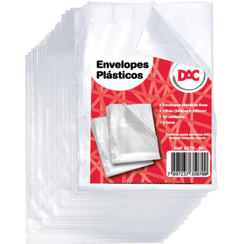 Envelope Plastico A3 4 Furos Com 50 Unidades - 5324-50
