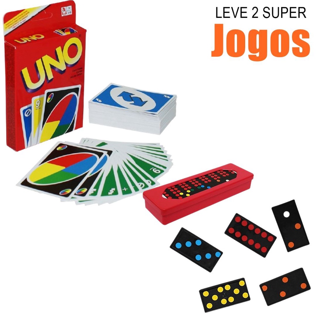 Leve AGORA 2 Super Jogos 1 UNO e 1 Domino Para Jogar c/ Toda Familia