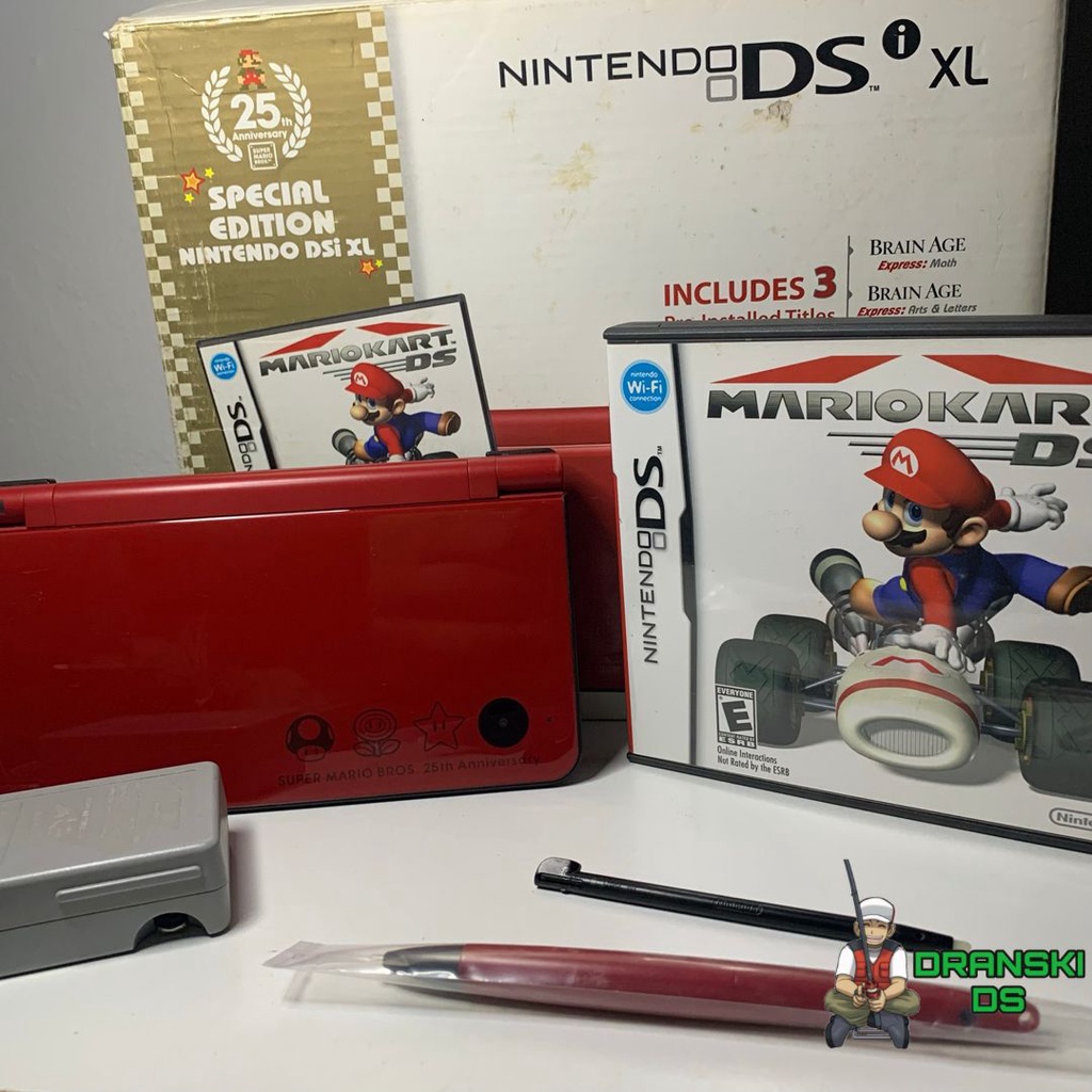 Nintendo Dsi Xl Edição Mario 25 Anos Completo + Mario Kart