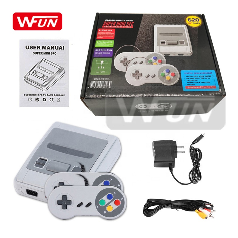 Mini Video Game Retro Emulador Super Mini Sfc Com 620 Jogos Classicos 8 bit  02 Controles Nintendo