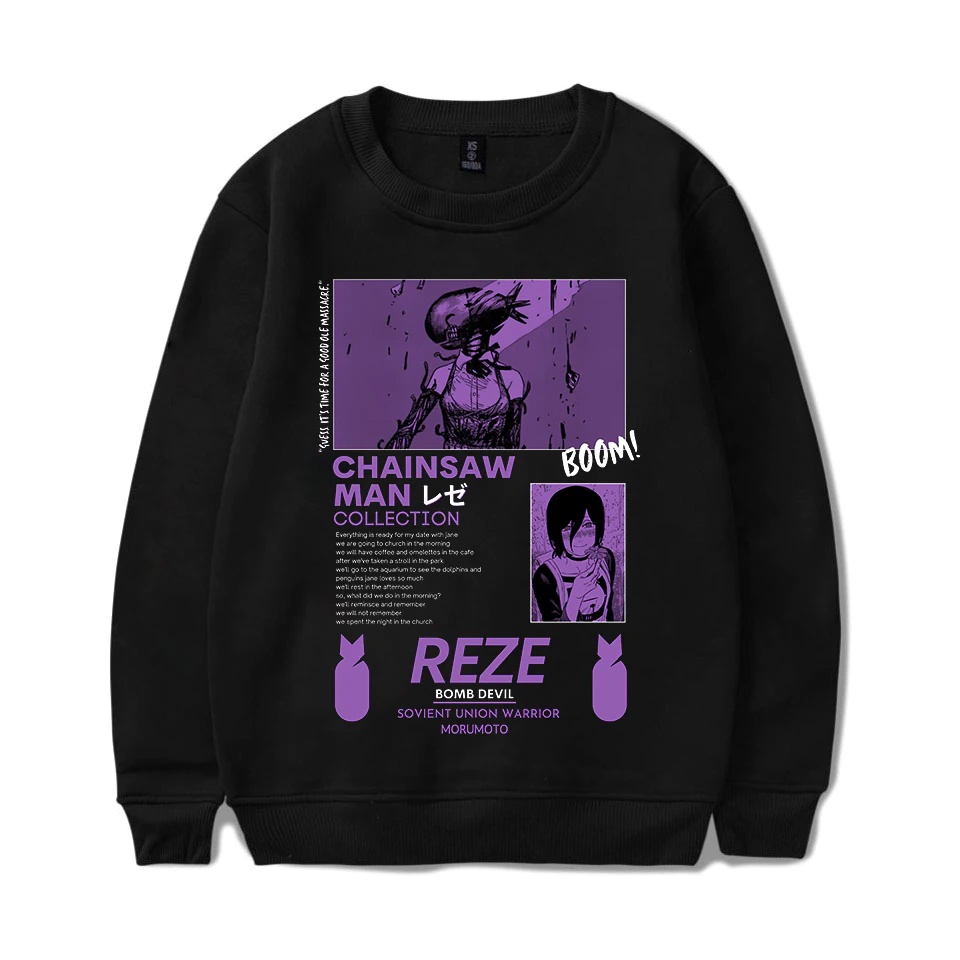 Moletom Blusa Chainsaw Man Reze Devil Anime Gola Careca