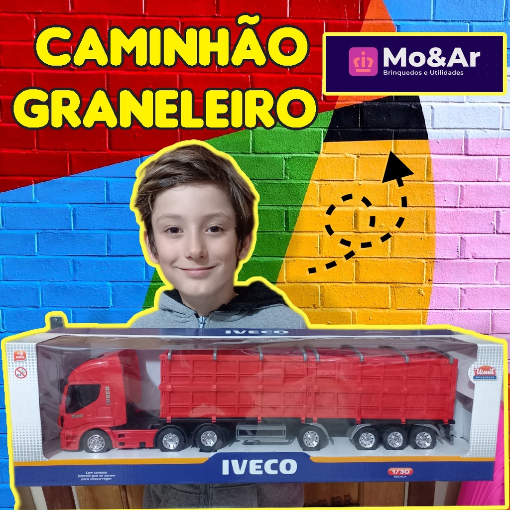 Caminhão de Brinquedo Replica do Iveco S-way Carreta Graneleiro