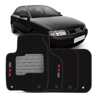 Jogo De Tapete Carpete Logo Bordado Audi A3 1997 1998 1999 2000 2001 2002 2003 2004 2005 2006 Padrão Original 5 Peças