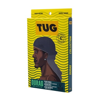 TUG - @jovembrown usa DURAG MEIO A MEIO AMARELA E BRANCA.