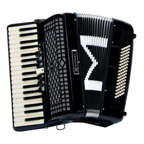 Acordeon Michael 80 Baixos Acm8007 Preto Case Reforçado E Nf - Faz