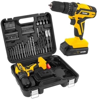 Parafusadeira e Furadeira à Bateria 12V Impacto Bivolt com Jogo 74 Peças e Maleta PFV 074 VONDER em Oferta na Shopee
