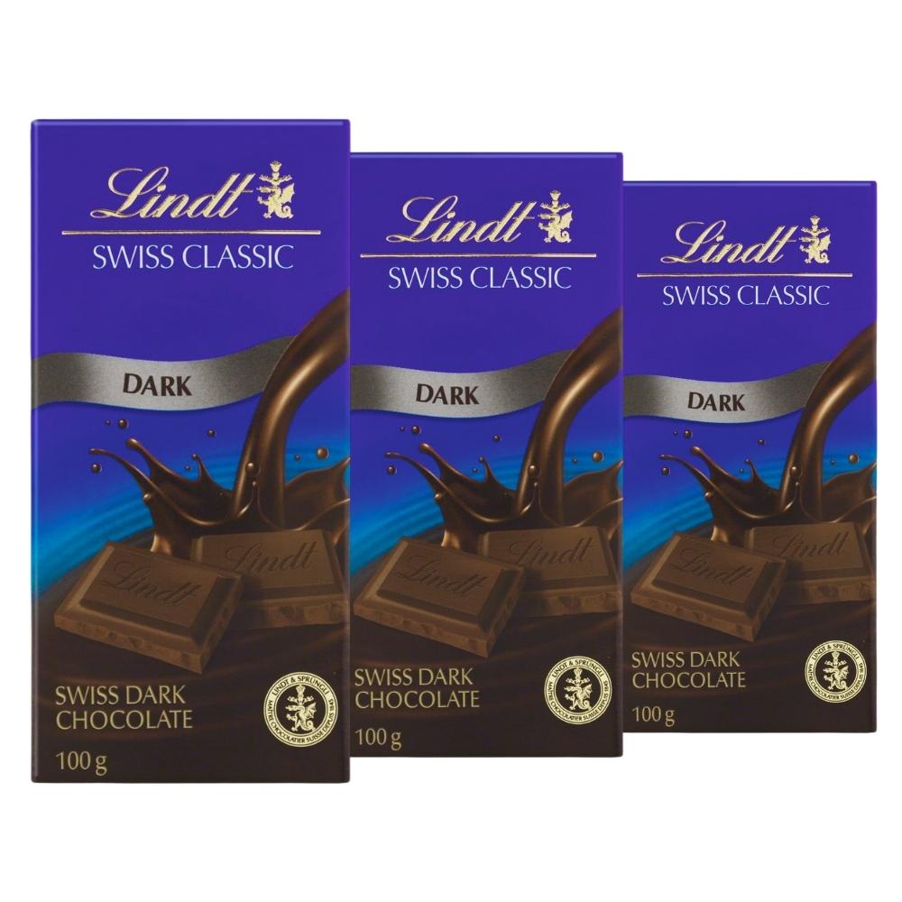 Chocolate Lindt Classic, Amargo, 3 Barras De 100g | Shopee Brasil